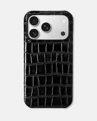 İphone Rugan Croco Deri Kılıf Siyah
