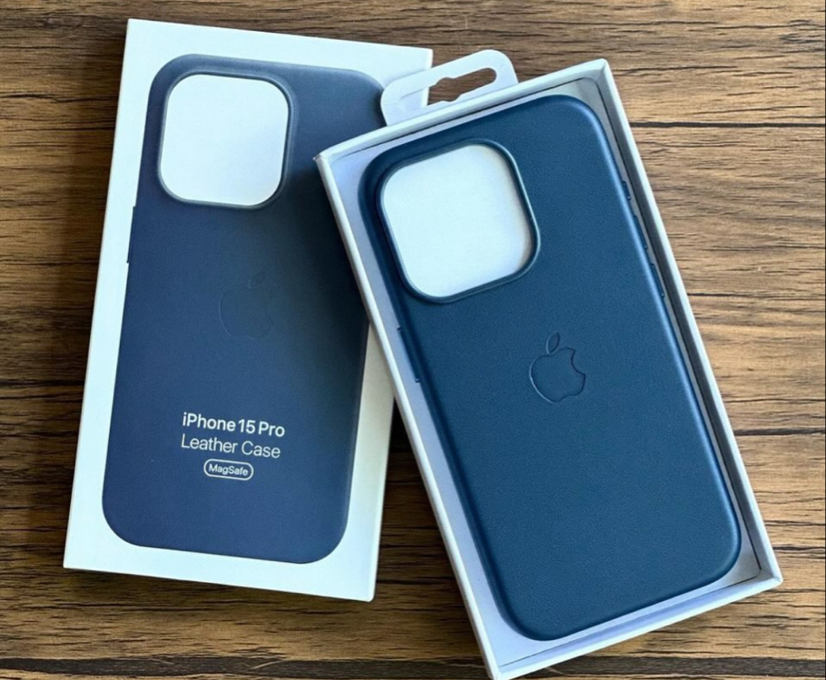 İphohe Deri Kılıf MagSafe Destekli Natural Mavi