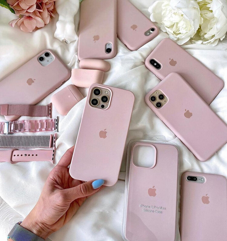 Apple Silicone Case Kum Pembe 