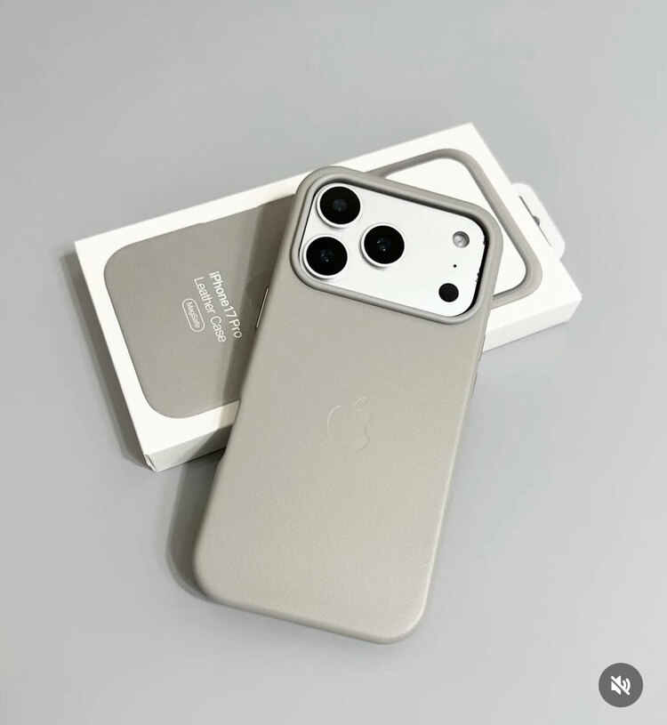 İphohe Deri Kılıf MagSafe Destekli Natural Titanyum