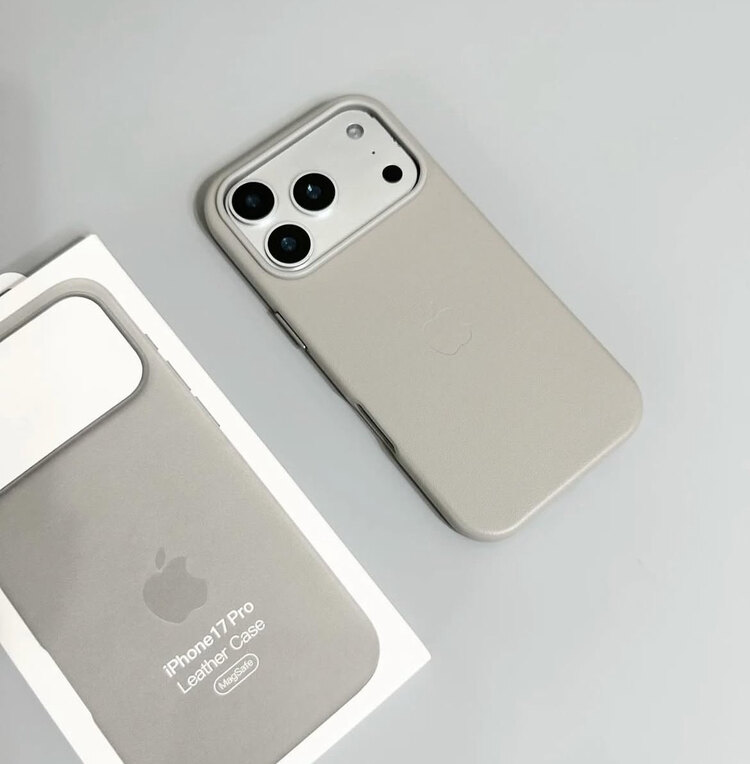 İphohe Deri Kılıf MagSafe Destekli Natural Titanyum