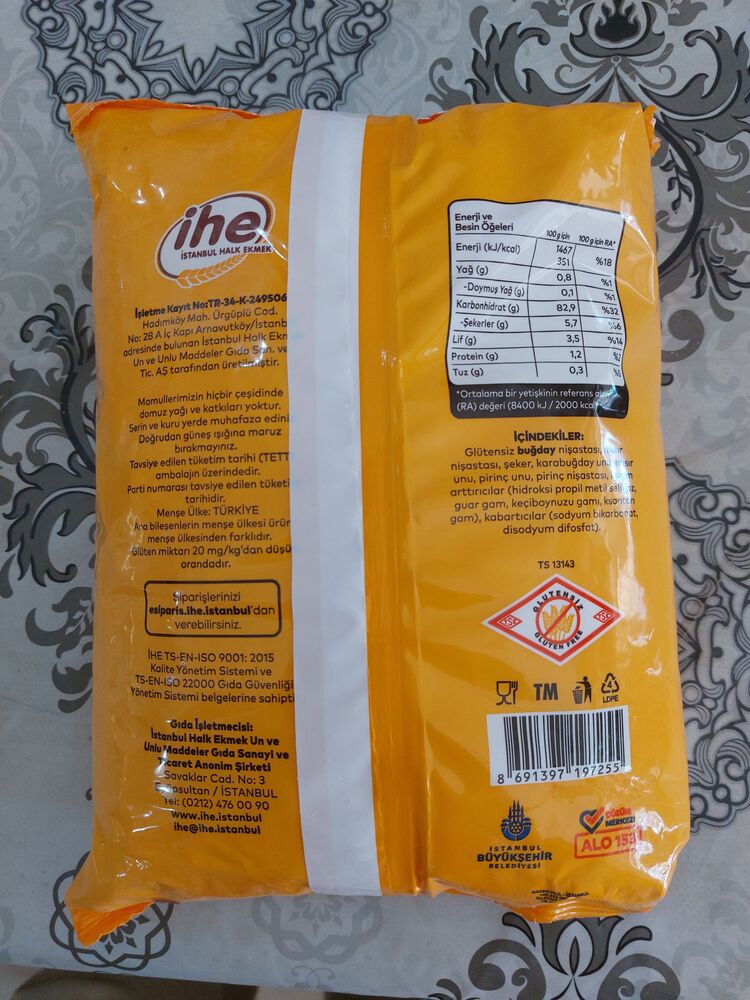 İHE Glutensiz un nişastalı karışım