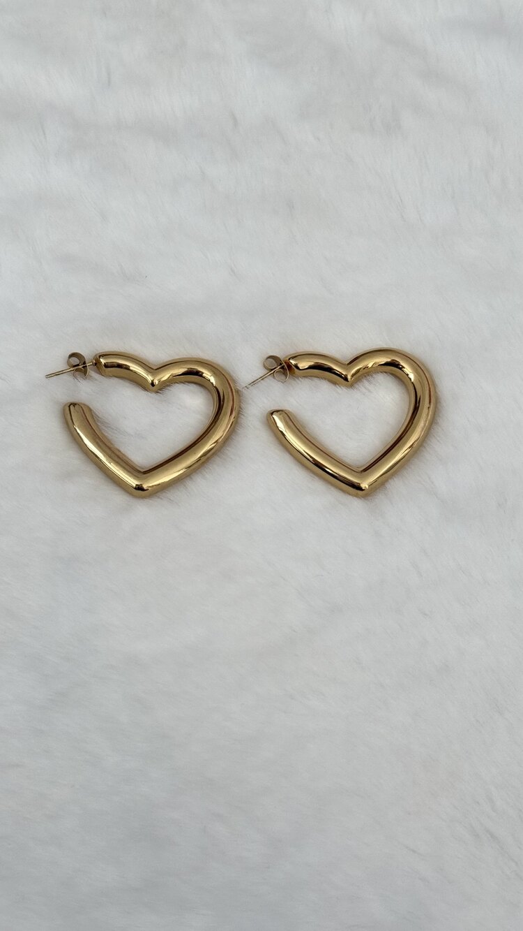 Gold Kalp Halka Küpe