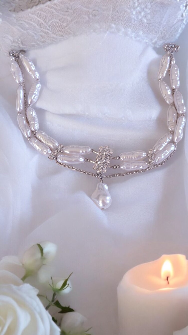 İnci Choker Taşlı Kolye Şık Tasarım Kadın Kolye