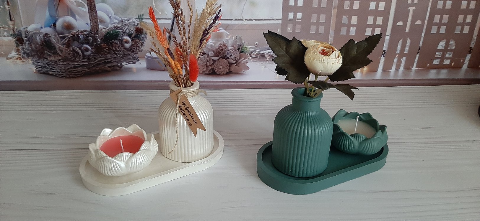 KD344- Vazo Mum Set
