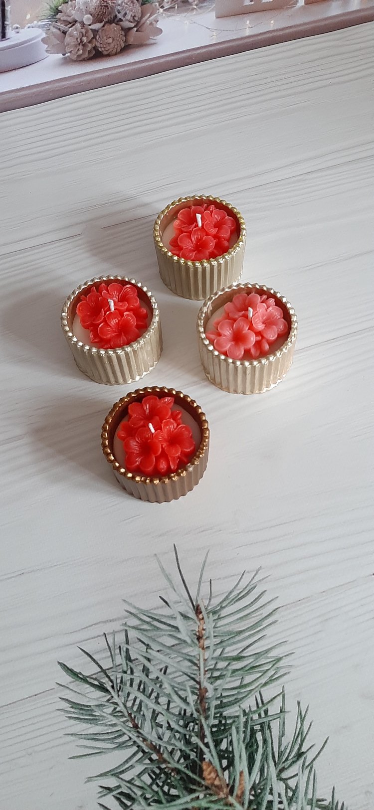 KD391-Çizgili Kase Çiçek Mum
