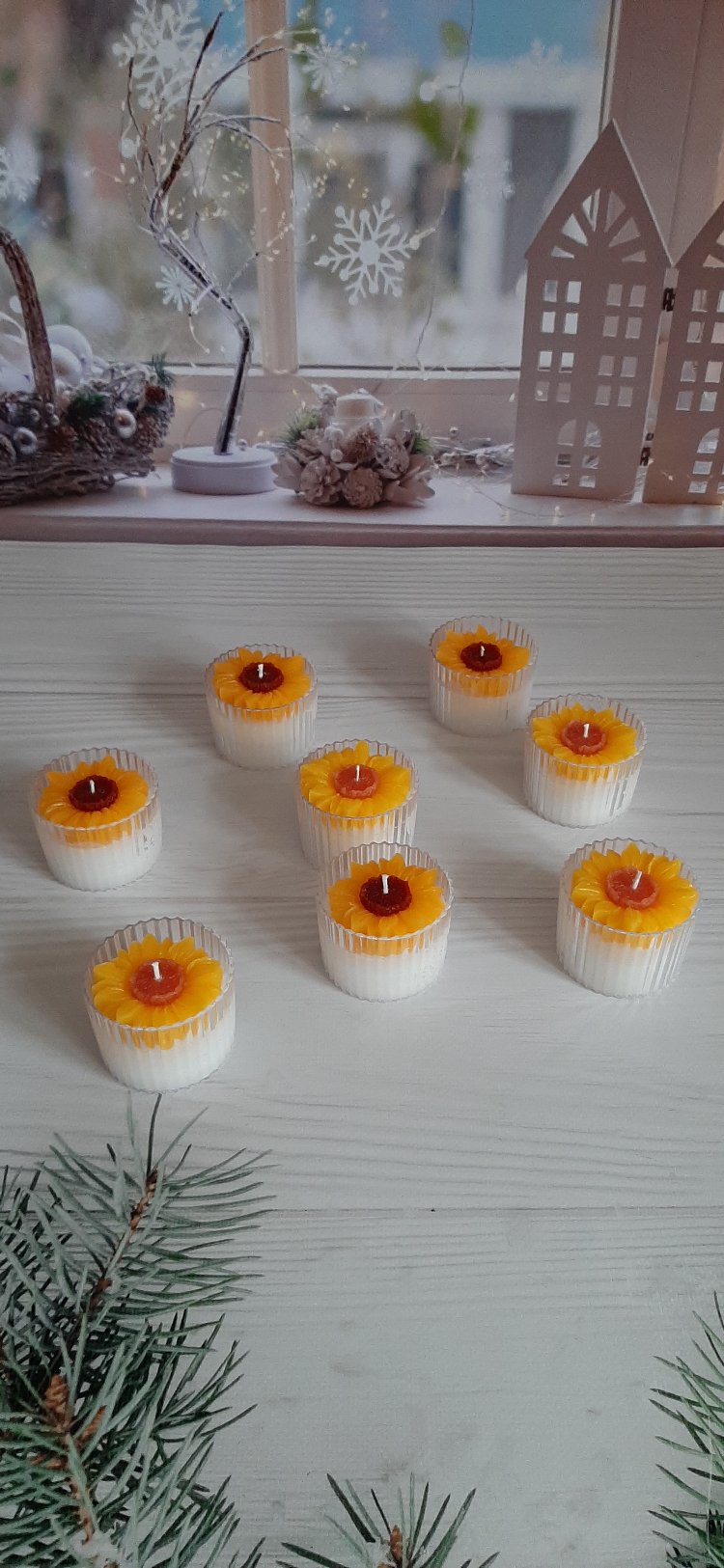 KD381- Mika Kutu Ayçiçeği Mum