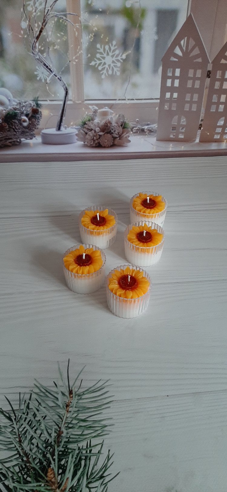 KD381- Mika Kutu Ayçiçeği Mum