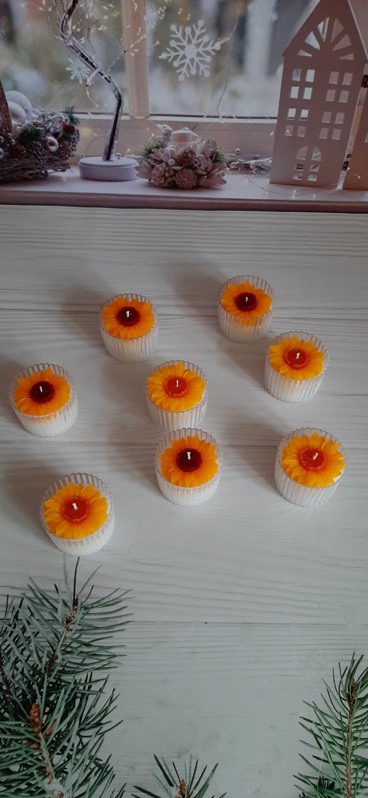 KD381- Mika Kutu Ayçiçeği Mum