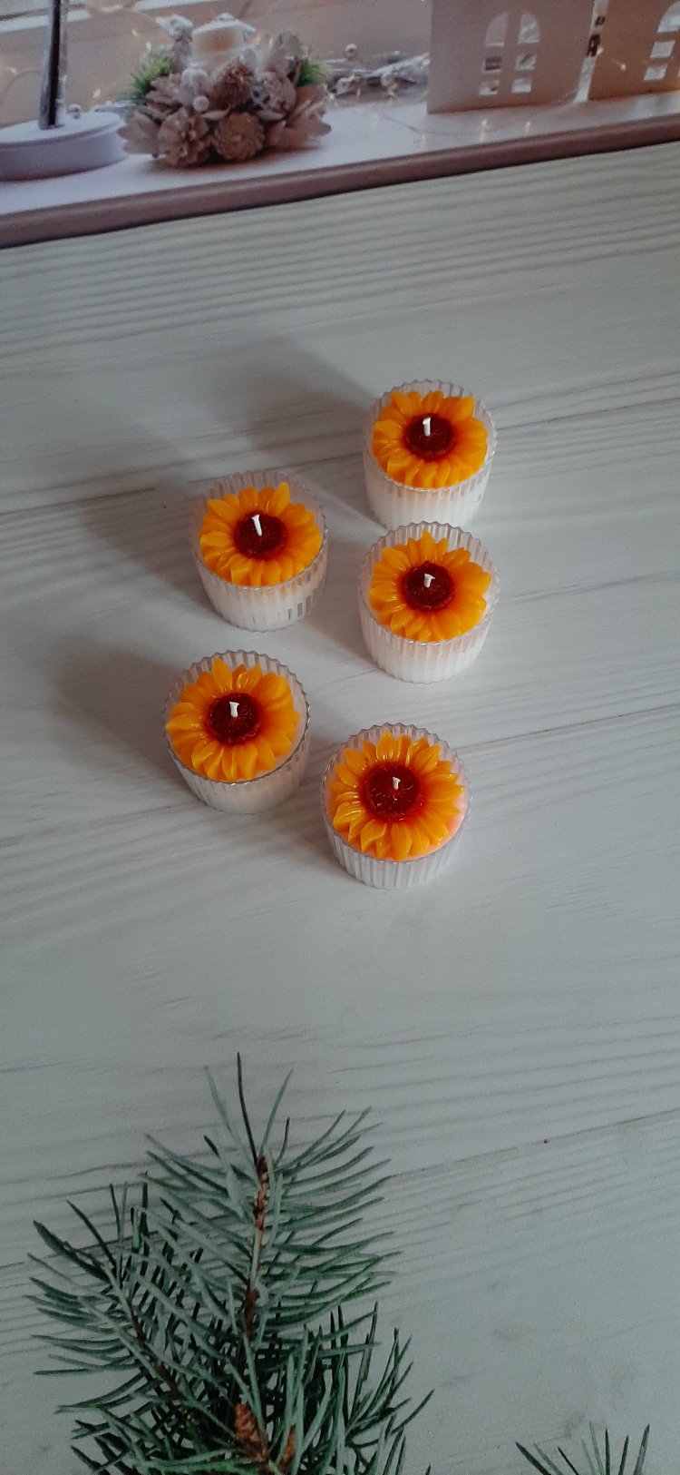 KD381- Mika Kutu Ayçiçeği Mum