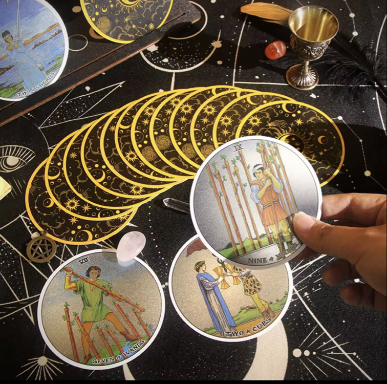 Gold foil tarot- yuvarlak kartlar 