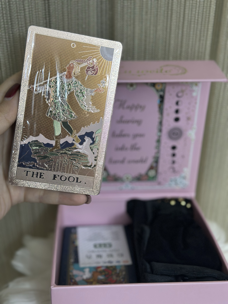 Xu Weite tarot seti-pembe yaldızlı kartlar