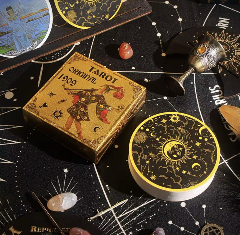 Gold foil tarot- yuvarlak kartlar 