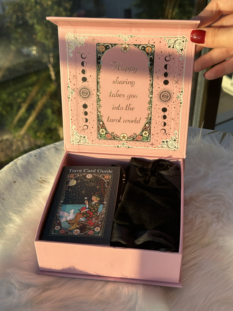 Xu Weite tarot seti-pembe yaldızlı kartlar