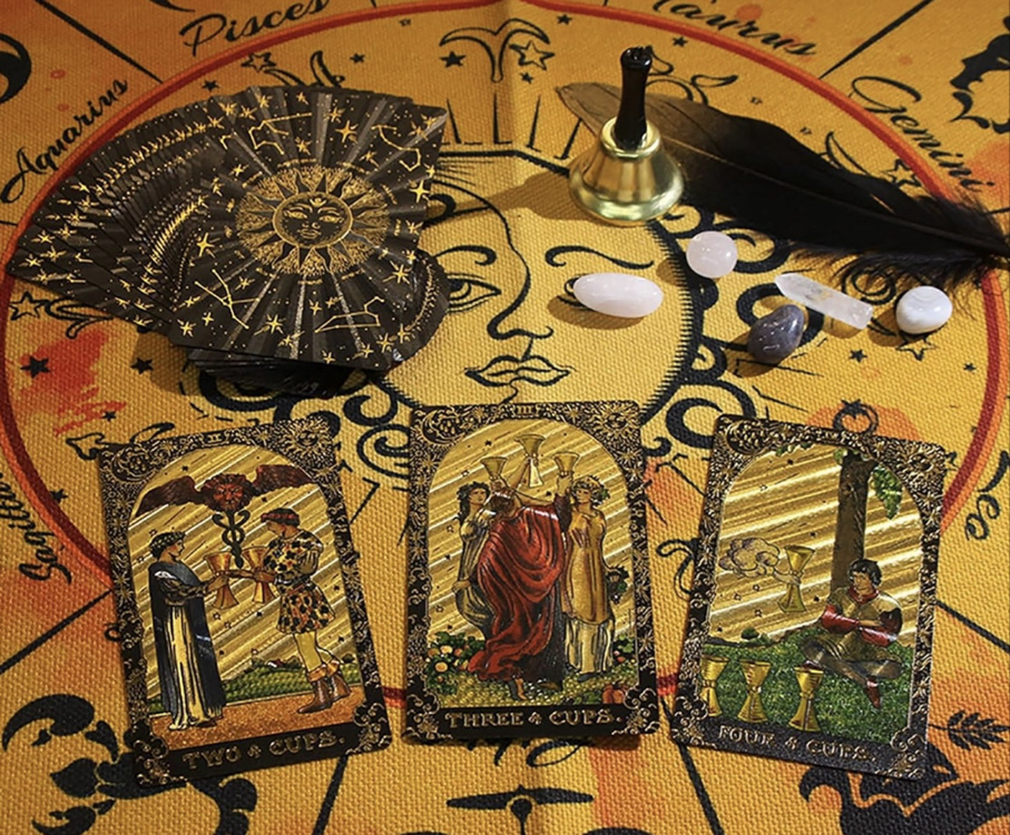 Gold foil güneş serisi siyah-gold tarot