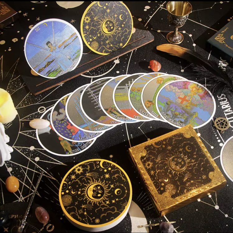 Gold foil tarot- yuvarlak kartlar 