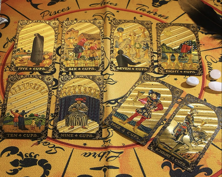 Gold foil güneş serisi siyah-gold tarot