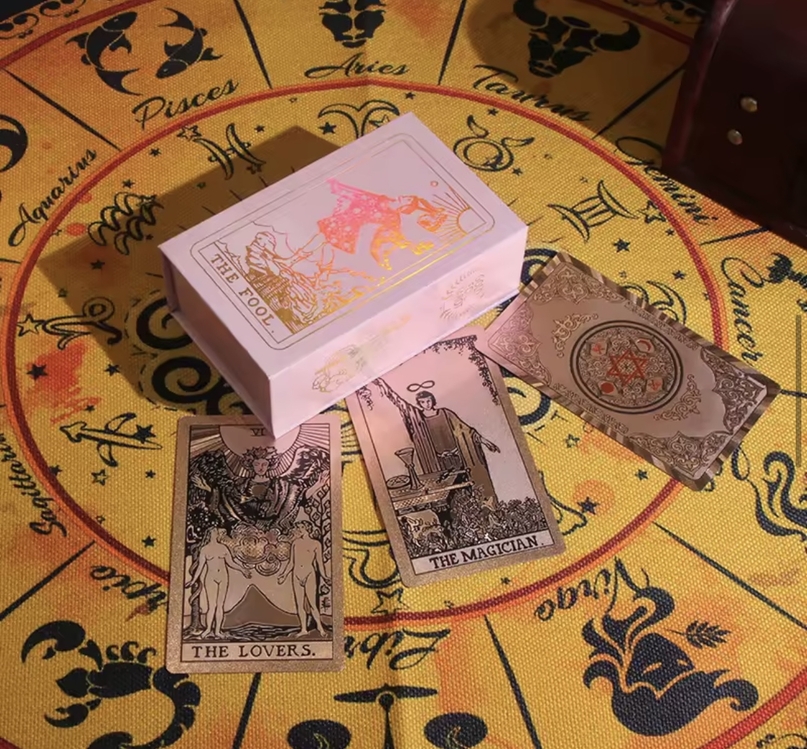 Gold Foil pembe yaldızlı tarot