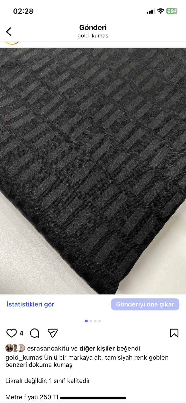 Fendi dokuma jakar