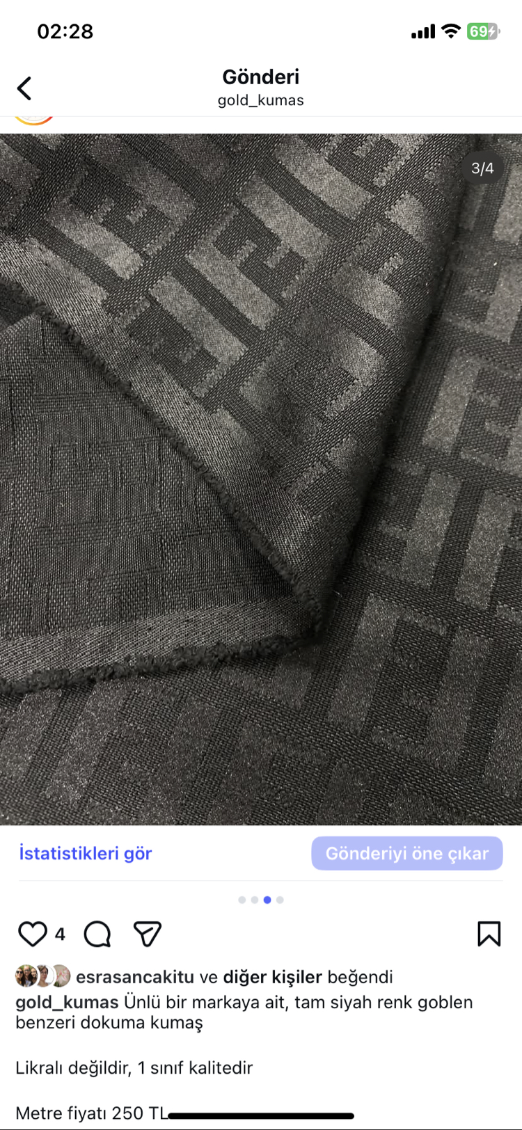 Fendi dokuma jakar