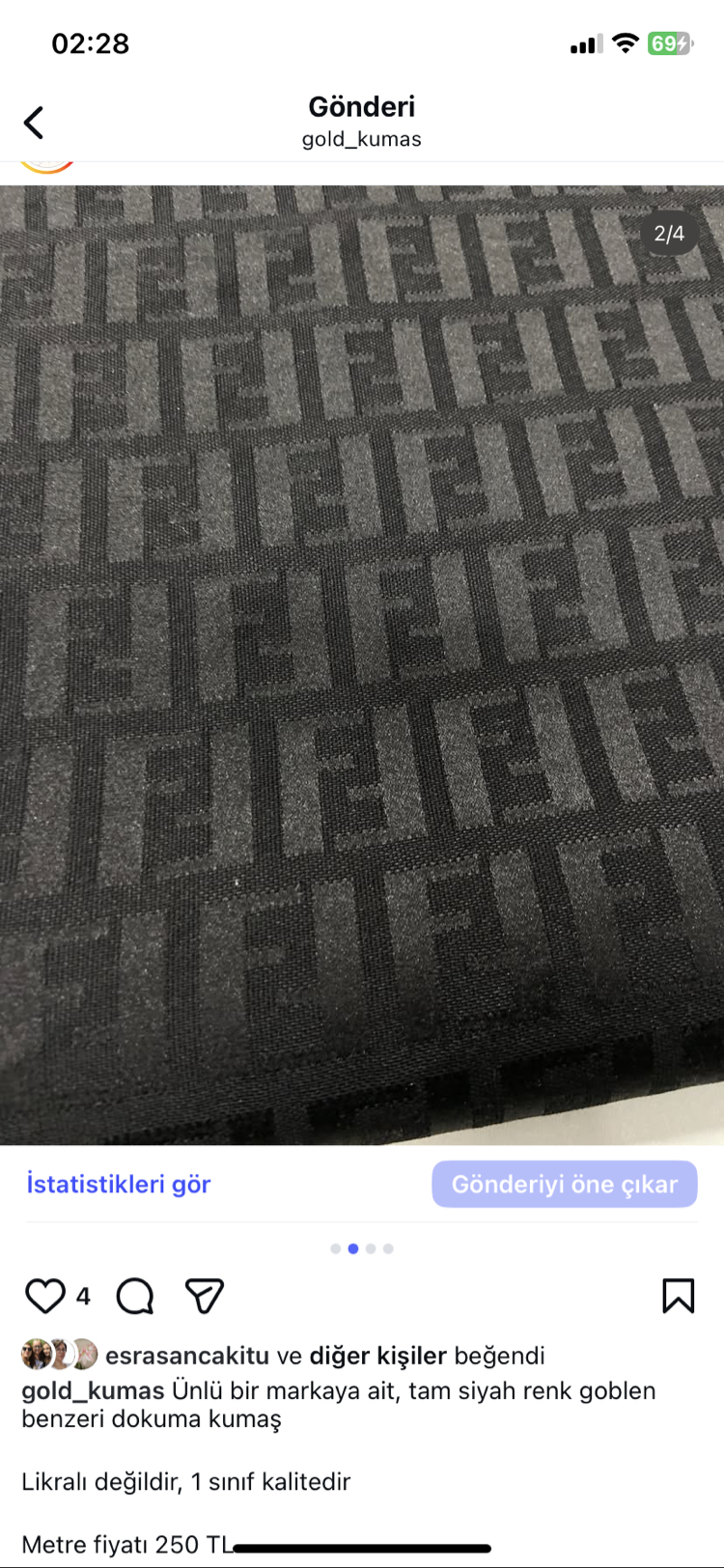 Fendi dokuma jakar