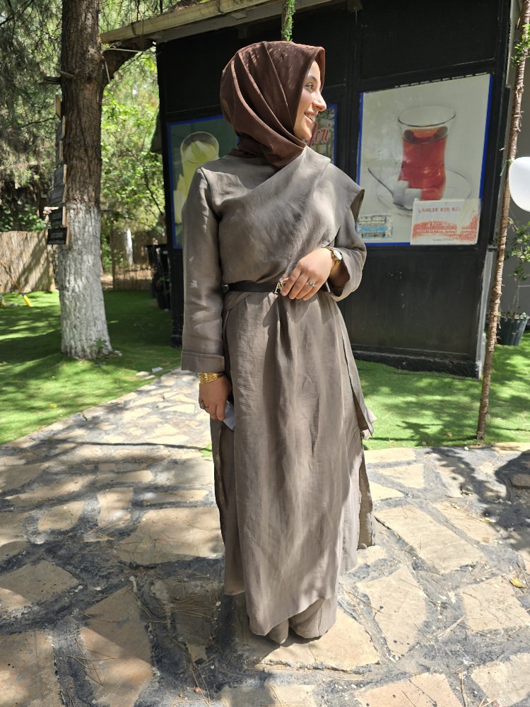 Tensel Kumaş Pantolonlu Takım