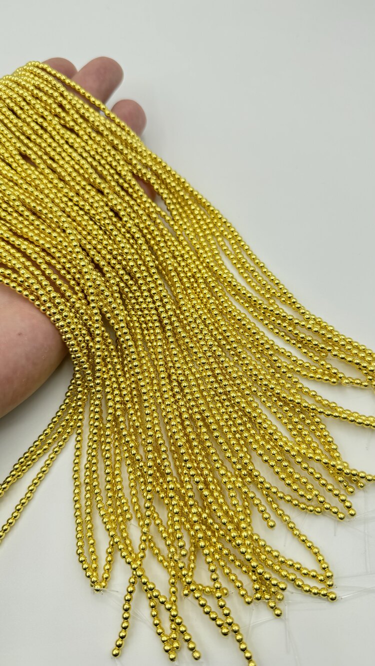 Hematit 4MM Yuvarlak Gold