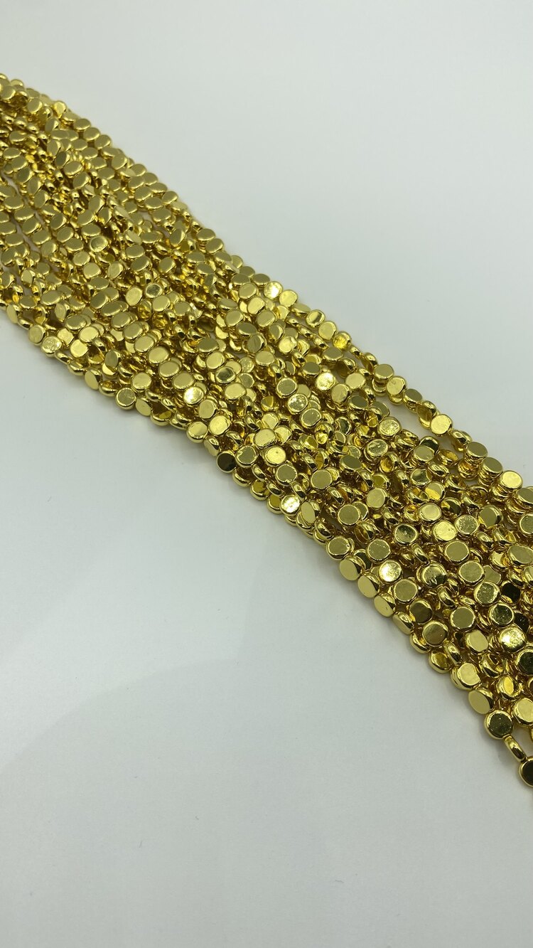 Hematit Basık 6MM Gold