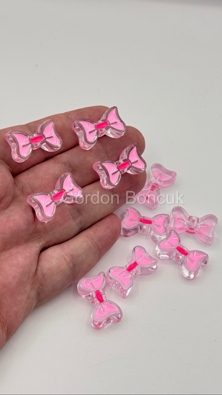 Fiyonk Pembe Model Plastik Boncuk 25Adet