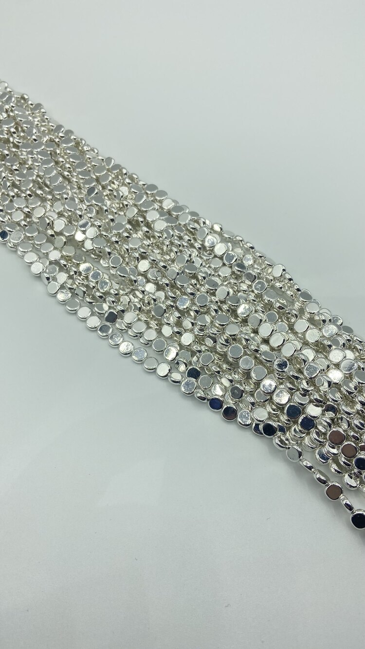 Hematit Basık 6MM Gümüş