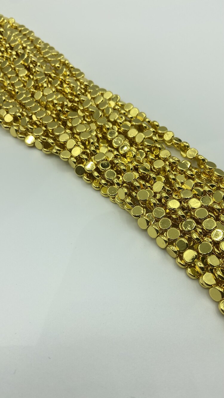 Hematit Basık 6MM Gold