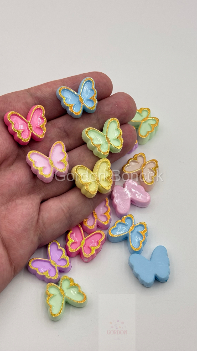Kelebek Mix Model Plastik Boncuk 20Adet