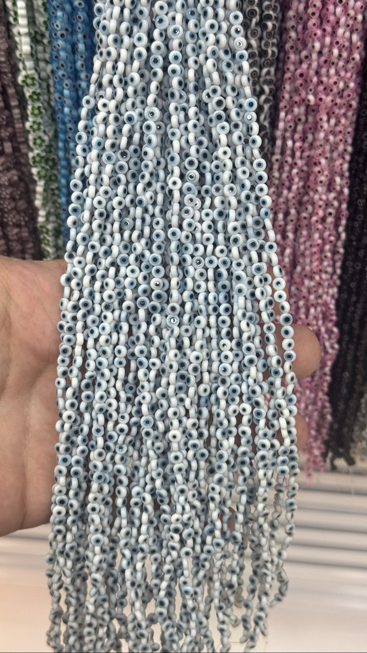 Cam Nazar 4MM Yassı Beyaz