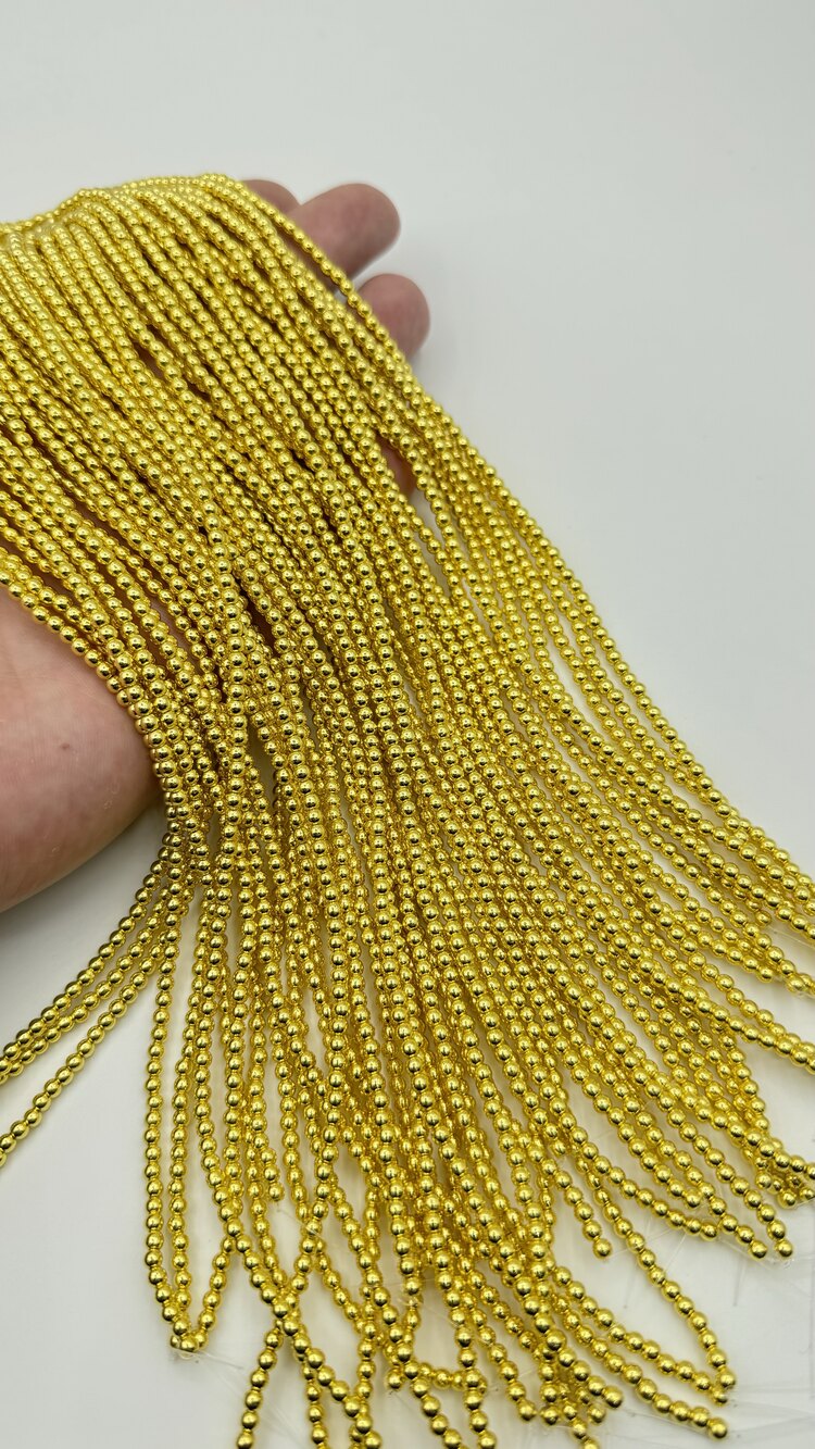 Hematit 4MM Yuvarlak Gold