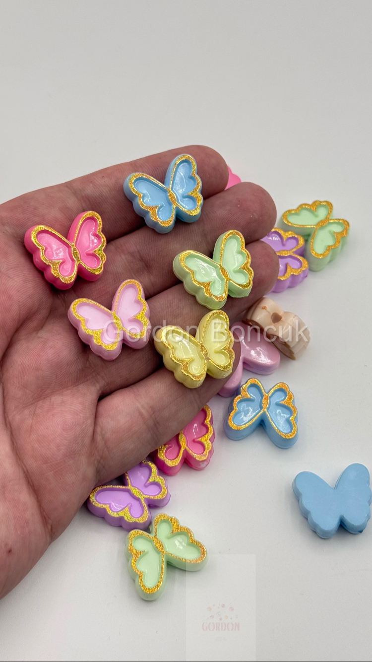 Kelebek Mix Model Plastik Boncuk 20Adet