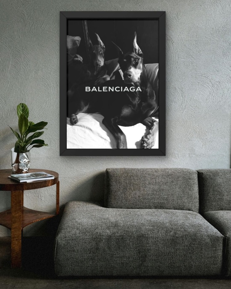 Doberman Köpek Tablosu | Siyah Beyaz Modern Poster