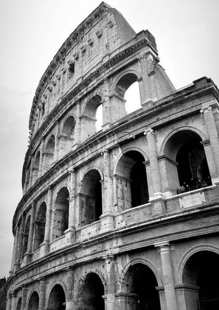 Kolezyum Tablosu | Roma Mimari Siyah Beyaz Duvar Dekoru