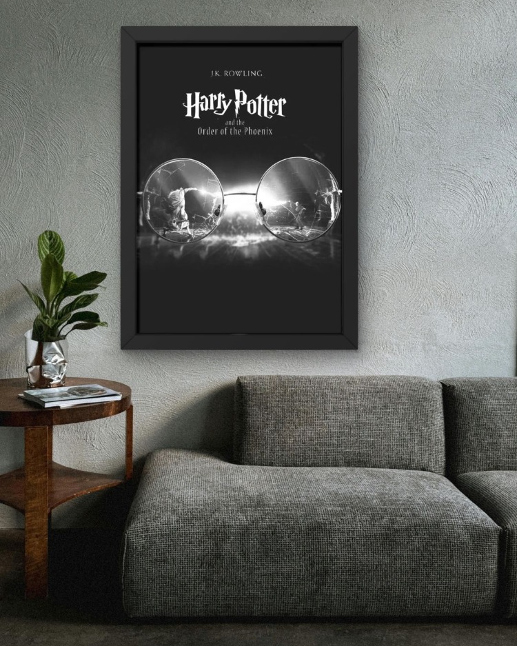 Harry Potter Poster Tablo | Minimal Siyah Duvar Dekoru