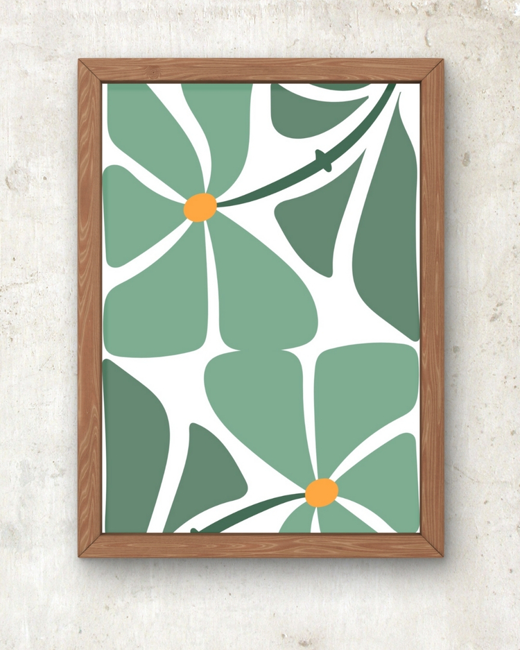 Çiçek Gibi! – Soyut Desenli Çerçeveli Poster