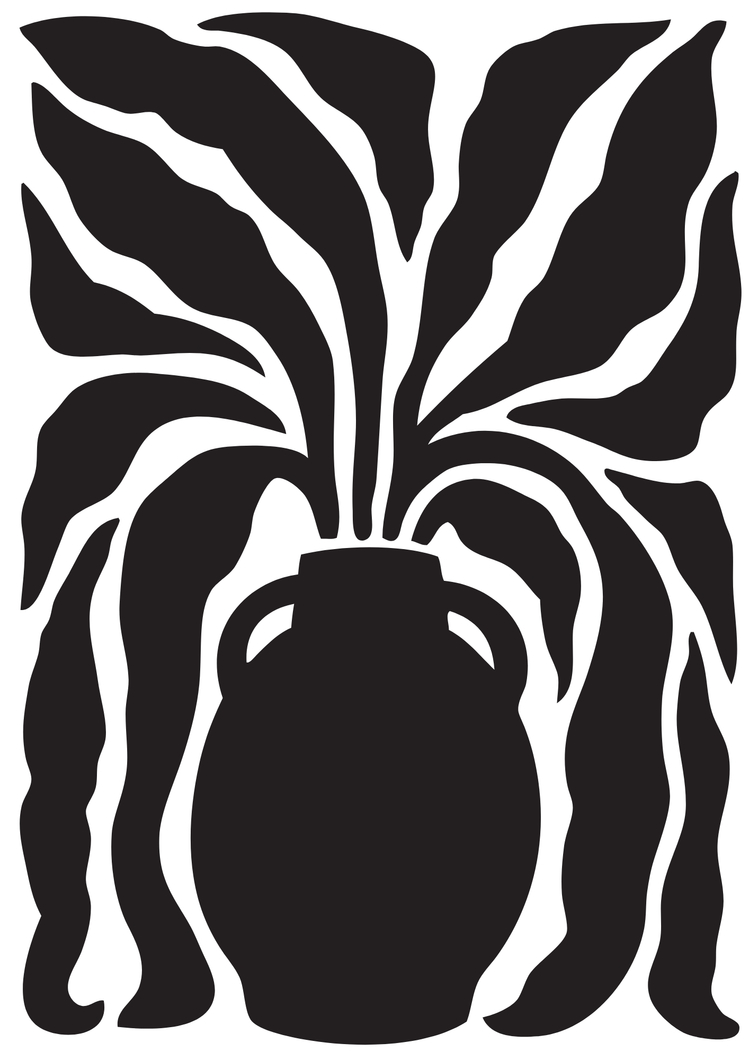 Siyah Çiçek Poster - Saksıdaki Sanat – Minimal Maksimum