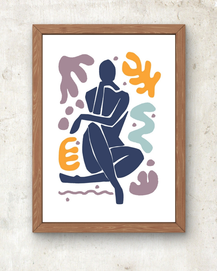 Renklerle Düşünen Figür – Matisse Esintilerinde A3 Poster 