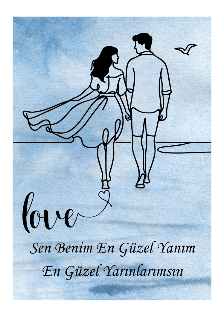 Romantik İllüstrasyon Poster