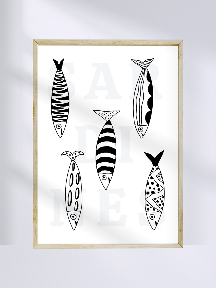 Sardines Ink Drawing