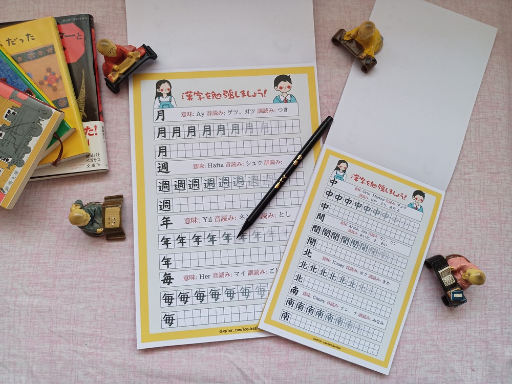 JLPT N5 Kanji Çalışma Kağıdı A5 Defolu