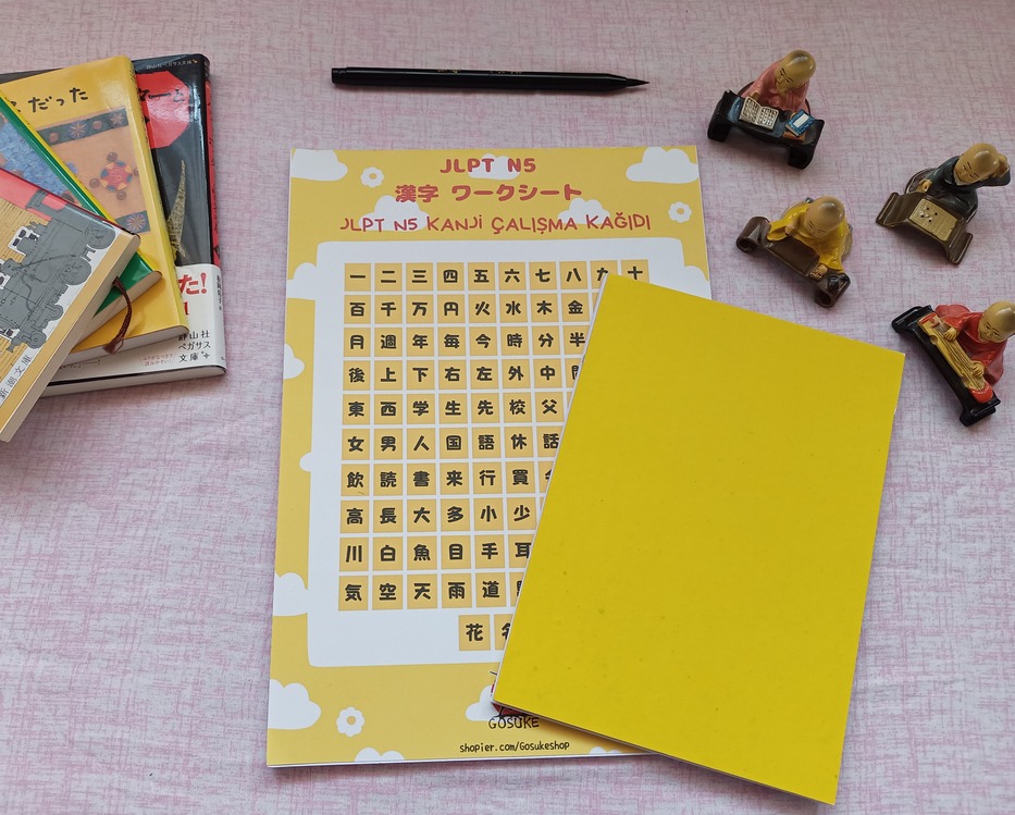 JLPT N5 Kanji Çalışma Kağıdı A5 Defolu