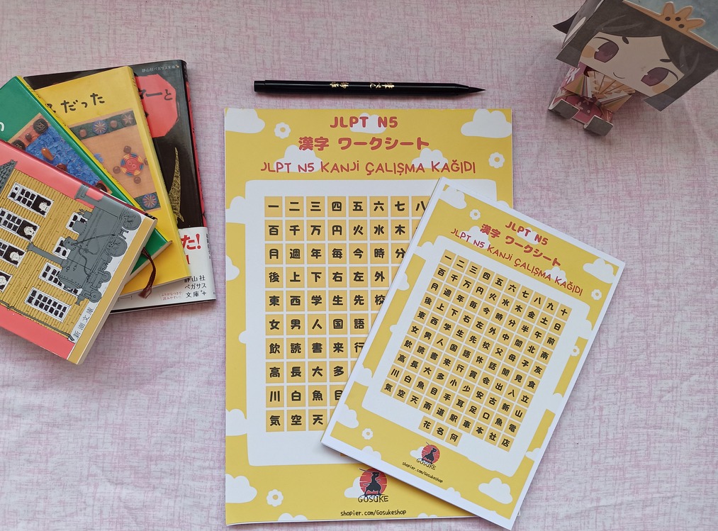 JLPT N5 Kanji Çalışma Kağıdı A5 Defolu
