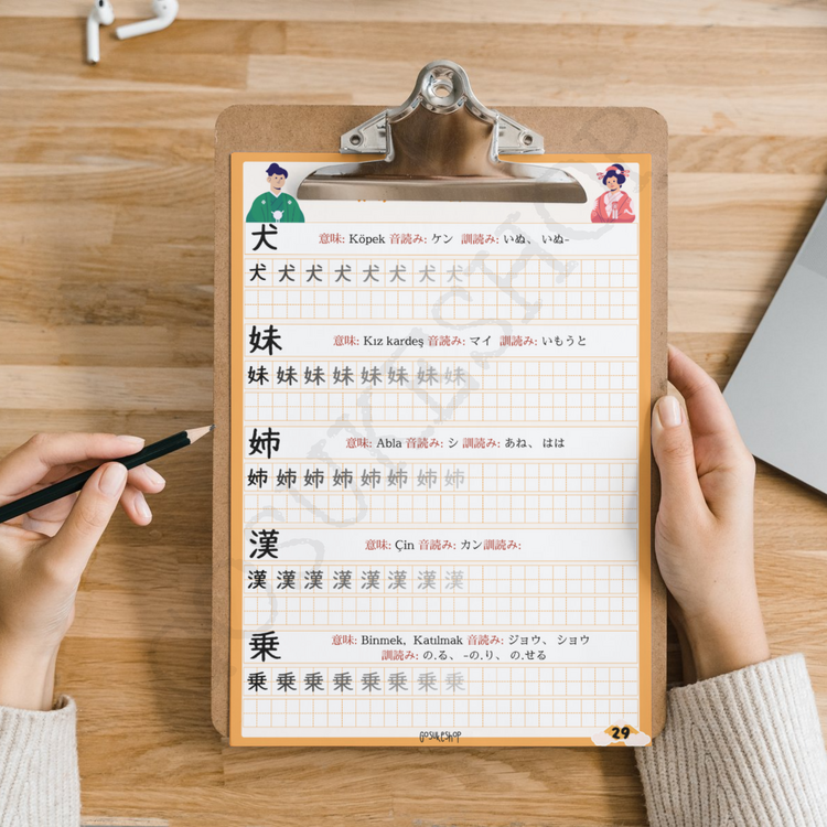 JLPT N4 Kanji Çalışma Kağıdı 