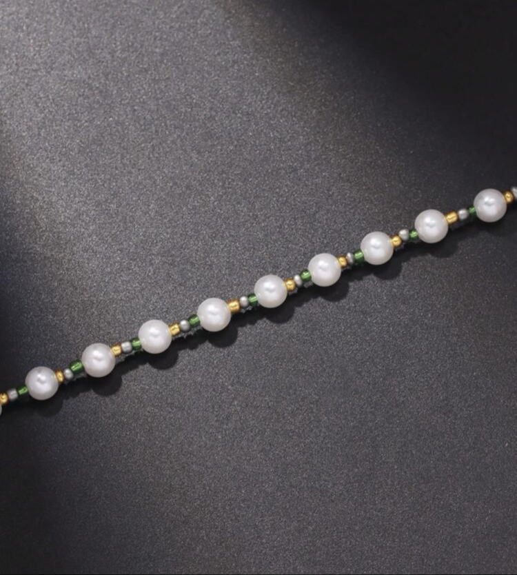 Dark Romantic Zümrüt Yeşili Taşlı Minimal İnci Choker