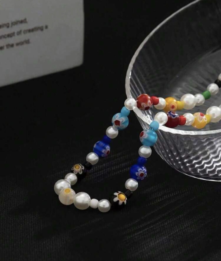 Y2K Renkli Boncuklu & İncili Choker Kolye