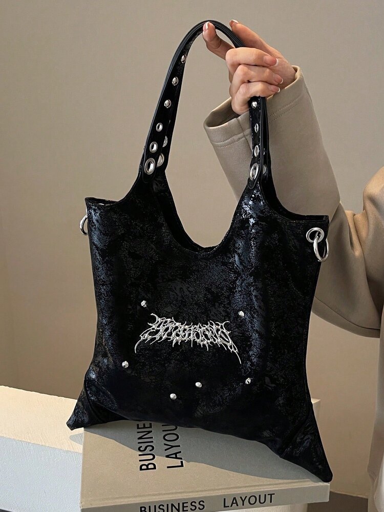 Cybercore Sigilism Studded Siyah Çanta